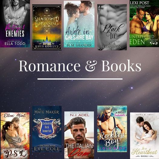 The covers of 10 romance books